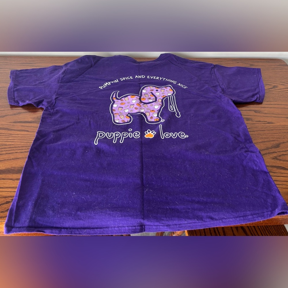 Puppie Love Women's Purple Short Sleeve Tee